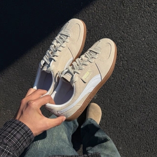 PUMA彪马Palermo 米色男子德训复古低帮板鞋运动休闲鞋396463-11