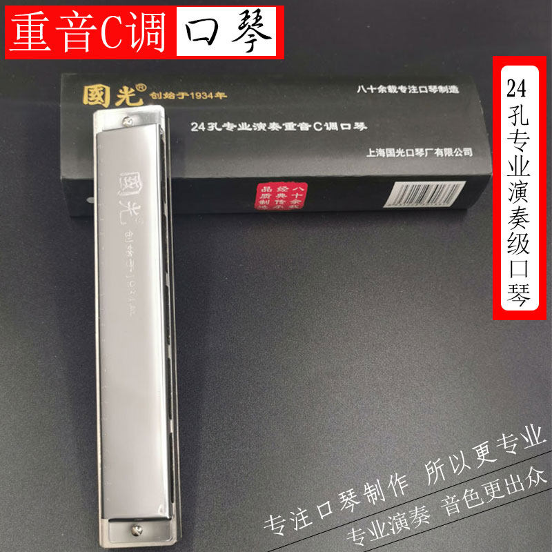 24孔复音c调口琴初学者学生儿童入门学习专业演奏级音准练习口琴