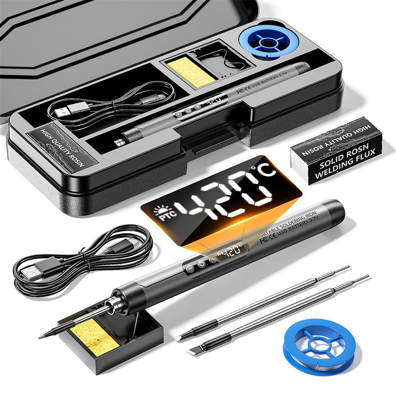 家用维修焊接工具套装USB充电3.7V1000mAh锂电池可充电无线电烙铁
