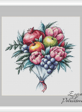 弹弹十字绣 自配DMC线/R线十字绣套件 非印花 D0292水果花束