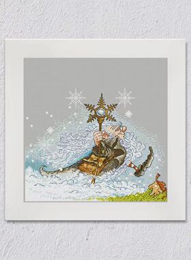 弹弹十字绣 D1268冬季主宰 自配DMC/R线十字绣套件 非印花