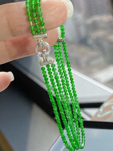 18K金钻石翡翠项链