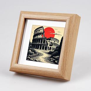 COLOR MASH原创插画学生宿舍装饰画酒吧咖啡馆装饰画-罗马斗兽场