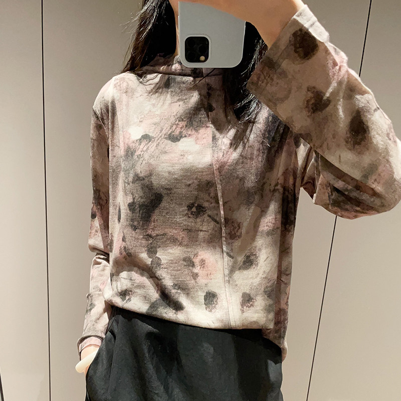 2025秋冬新品自由领绵羊毛套头打底衫女薄款舒适纯羊毛长袖上衣