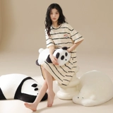 Летняя пижама, хлопковая тонкая мультяшная юбка для школьников для отдыха, свободный крой