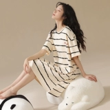 Летняя пижама, хлопковая тонкая мультяшная юбка для школьников для отдыха, свободный крой