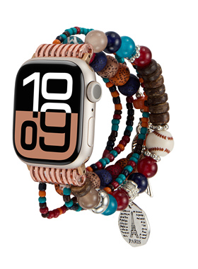 适用苹果波西米亚applewatchs10手链民族腕表带38-49mm全系列通用