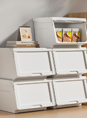 禧天龙加厚侧开门收纳箱家用大容量玩具储物箱可叠放收纳X-80477