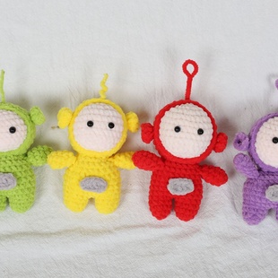 童年趣味礼物针织编织天线小宝宝卡通娃娃创意钥匙扣挂件包包饰品