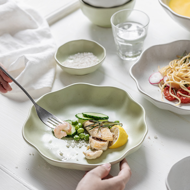 日式菜碟纯色一人食高颜值深盘