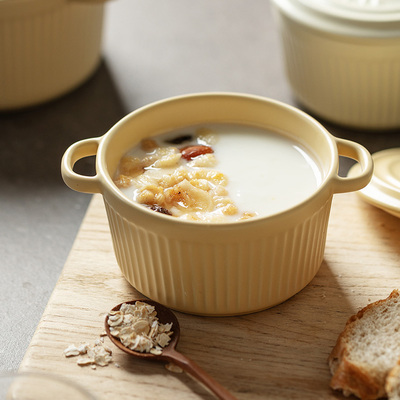 蒸蛋羹陶瓷双耳碗宝宝辅食碗