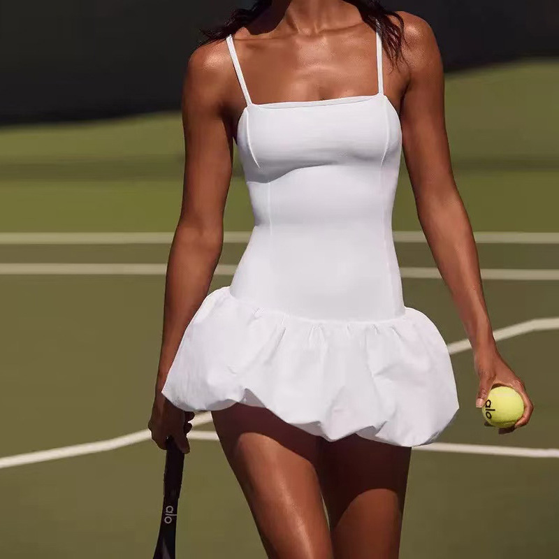 含胸垫连体网球裙防走光蓬蓬裙