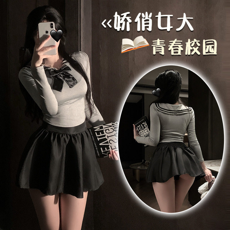 jk制服套装学院风半身裙日系原创秋冬百褶裙子少女学生水手服上衣