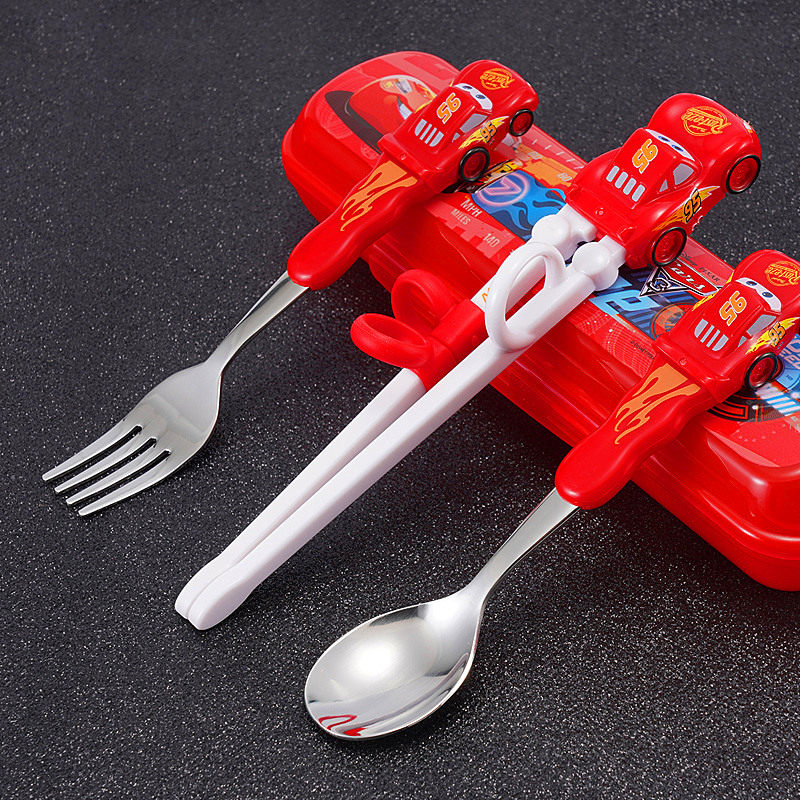 迪士尼新款益智婴幼儿童宝宝训练餐具练习学习吃饭筷子勺子叉子