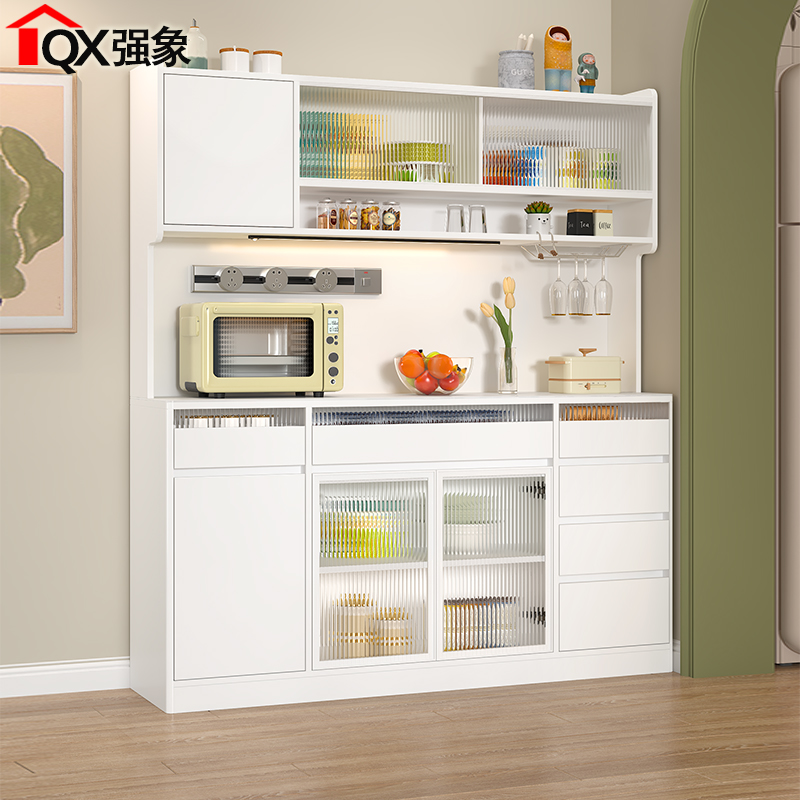 岩板餐边柜靠墙一体高柜现t代简约厨房橱柜收纳柜客厅储物柜子G30