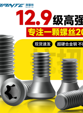 高强度12.9梅花螺丝数控刀杆U钻刀片刀具螺钉头m2m2.5m3m3.5m4m5