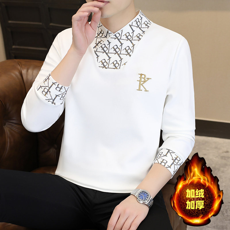 2025简约男士高领长袖卫衣加绒加厚套头保暖打底衫帅气潮牌打底衫,男装,卫衣,淘宝优惠券,粉丝福利购,淘宝优惠卷