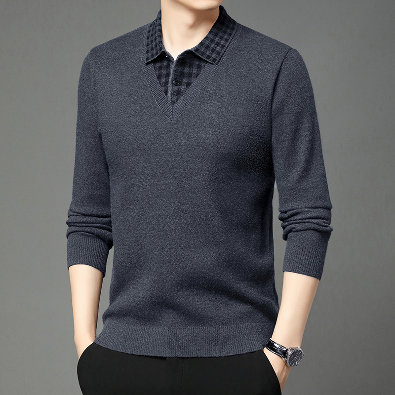 商务内搭针织衫深灰色