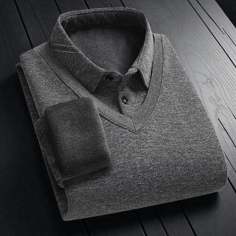 加绒厚秋冬爸爸中老年外穿毛衣