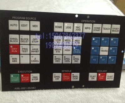 发那科FANUC系统软按键薄膜A98L-0001-0524#J机床操作面板面膜贴