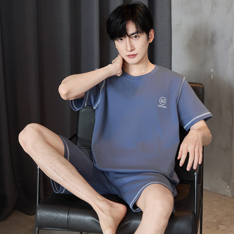 纯棉睡衣男款夏季薄款短裤2026新款短袖男士大码青少年家居服套装