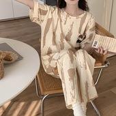 夏季 睡衣女款 套装 长裤 女士宽松家居服春秋 夏天甜美可爱卡通短袖