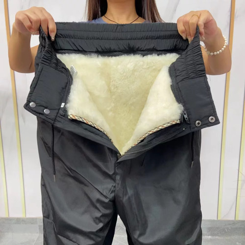 妈妈驼绒棉裤秋冬新款裤子中老年女裤中年人冬季加绒加厚外穿长裤