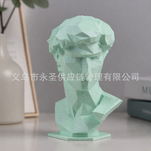 跨境 3D Print Art Statue 复古人物马头雕塑艺术风桌面摆件26904