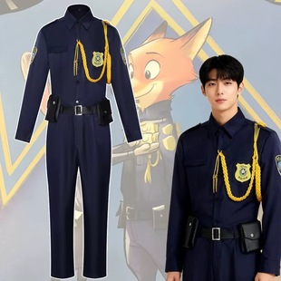 疯狂动物城尼克狐尼克cos服装制服男套装成人角色扮演朱迪万圣节