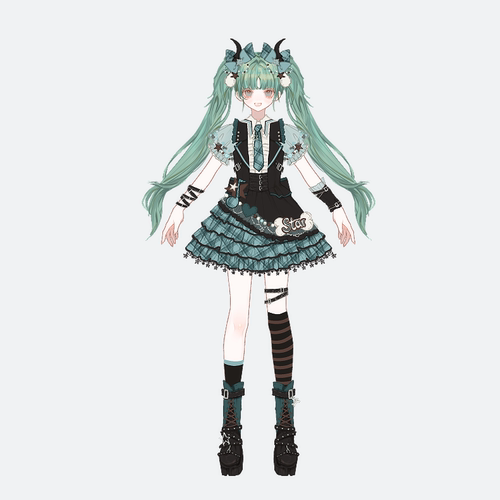 久命猫初音cos印象裙洛丽塔