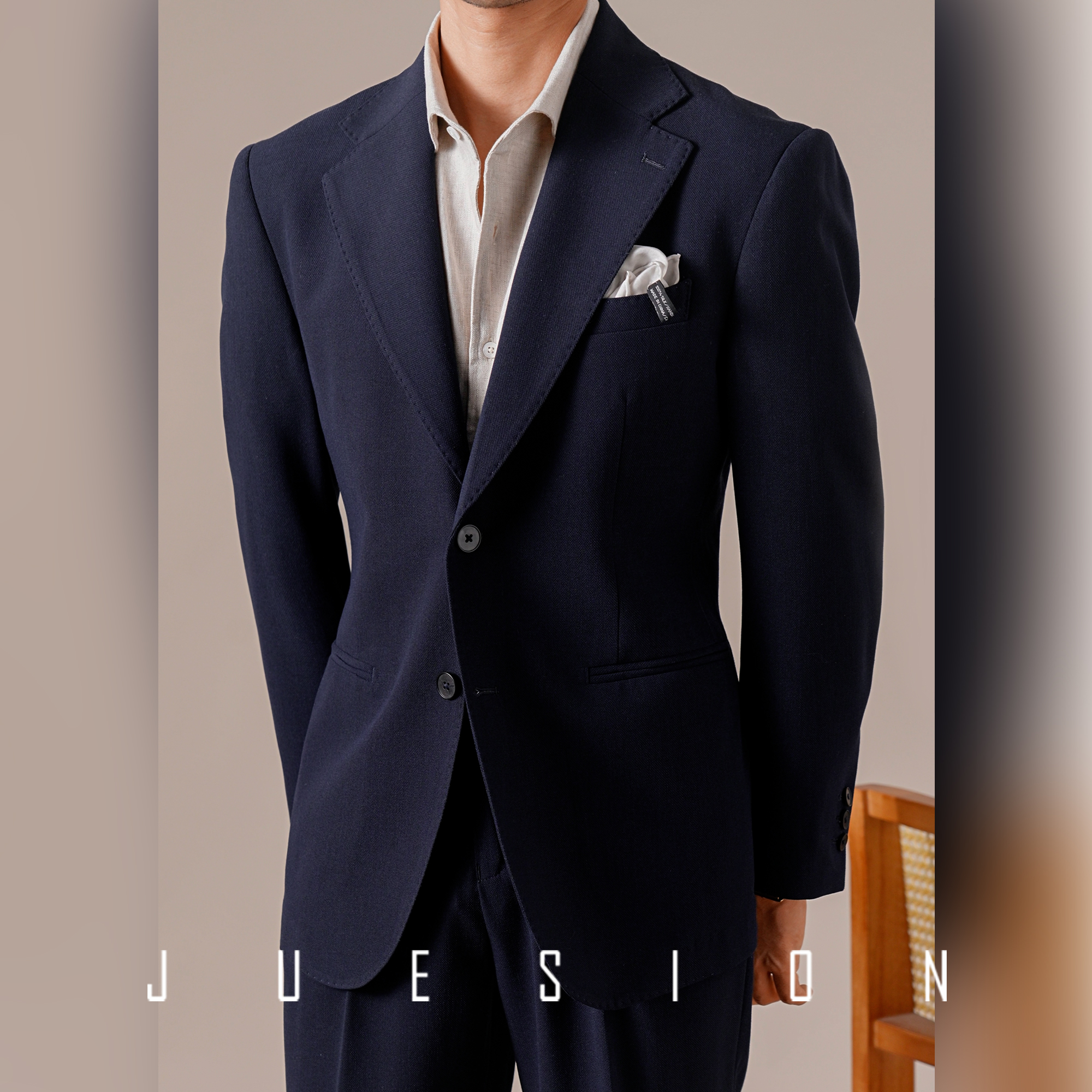 莫代尔透气羊毛半里衬西服套装