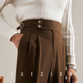 长裤 JUESION 男巴黎扣调节商务绅士直筒西装 那不勒斯休闲西裤 意式