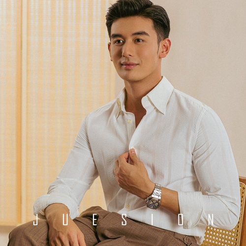 意式温莎领条纹衬衫男