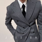 戗驳领西装 500g重磅秋冬款 意式 外套男双排扣高级感商务休闲单西服