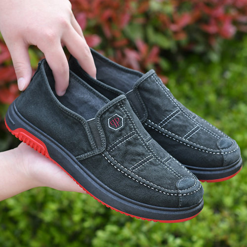 透气帆布休闲低帮男鞋老北京布鞋