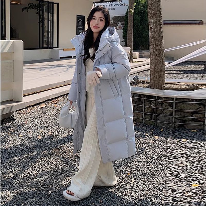 爆款羽绒棉服女装长款过膝中戏棉衣加厚冬季外套面包服宽松小个子