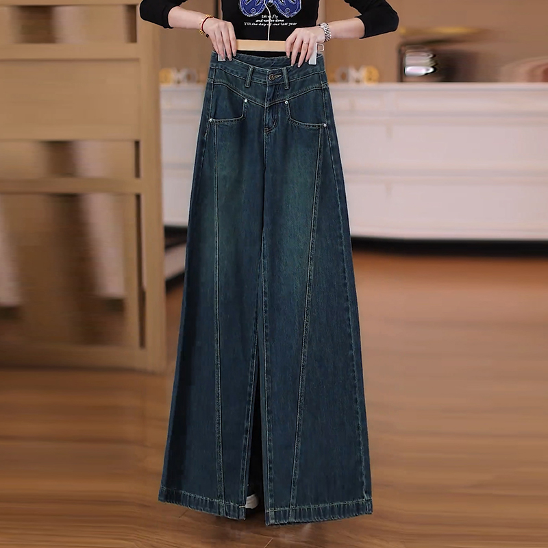 2025秋季新款爆款拖地牛仔裤