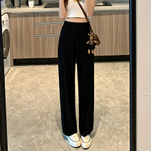 莫代尔阔腿裤女夏季薄款冰丝棉垂感拖地长裤休闲运动直筒裤小个子