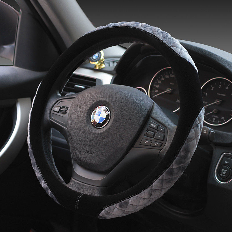 冬季短毛绒汽车方向盘套