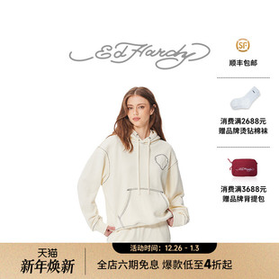 连帽衫 Hardy埃德哈迪绗线宽松休闲女士套头卫衣连帽潮牌长袖