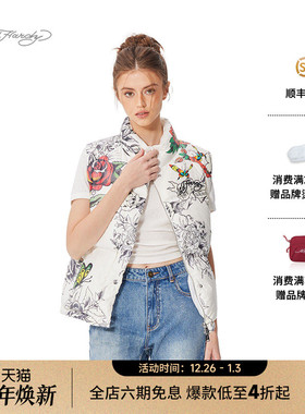 Ed Hardy埃德哈迪2025春季新款女士美式复古羽绒外穿保暖马甲