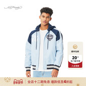 复古落肩棉服连帽开衫 夹克 男士 美式 hardy埃德哈迪春季 流行新款