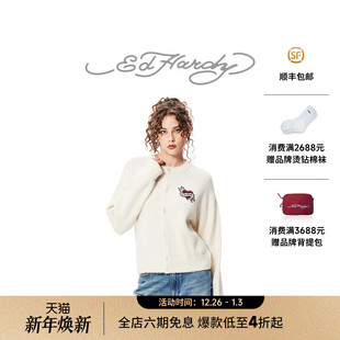 针织衫 珠片绣花标女士落肩开衫 新款 Hardy埃德哈迪冬季