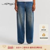 E1SAW276 女士贝壳绣宽松牛仔长裤 Hardy埃德哈迪2026春季 新款