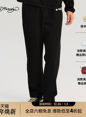 Ed Hardy埃德哈迪2025冬季新款男士贴皮绣绣花百搭长裤E1RCM515