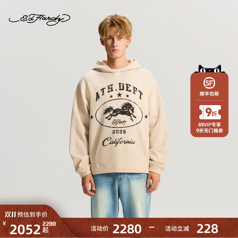 Ed Hardy埃德哈迪2025冬季新款男士套头衫E1RDM024
