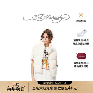 女士珠片绣休闲无袖 新款 羽绒马甲 Hardy埃德哈迪冬季