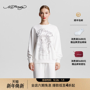 E1RTW403 致敬性感女神梦露烫钻套头衫 Hardy埃德哈迪2025冬季