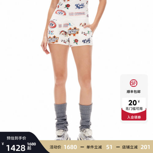 Ed Hardy埃德哈迪2026夏季新款女士复古美式满印宽松短裤E1SBW238