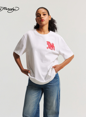 Ed Hardy埃德哈迪2026春季新款马年新年款中性短袖T恤E1SAU302